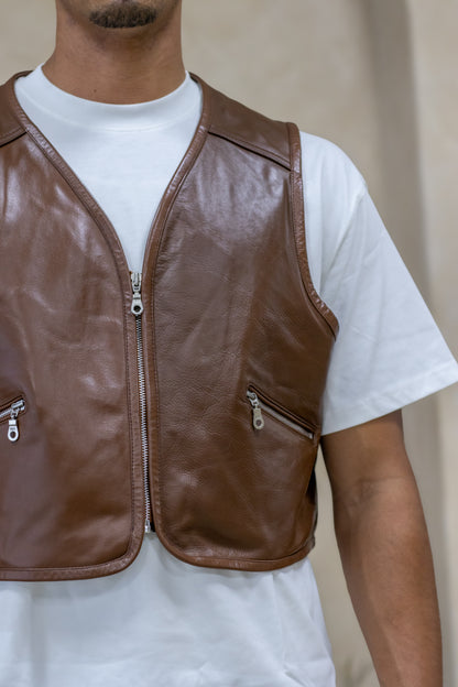 Crop Leather Vest